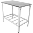 Mesa De Serviço Com Prateleira Grade E Tampo Em Inox Linha Leve - 93X55 - Innal