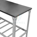 Mesa De Serviço Com Prateleira Grade E Tampo Em Inox Linha Leve - 93X55 - Innal