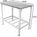 Mesa De Serviço Com Prateleira Grade E Tampo Em Inox Linha Leve - 93X55 - Innal