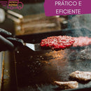 Kit Espátula em inox Reta 4 " e Curva 2,5" Premium Chapa Hambúrguer Lanchonetes Chapeiro Churrasco