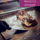 Kit Espátula em inox Reta 4 " e Curva 2,5" Premium Chapa Hambúrguer Lanchonetes Chapeiro Churrasco