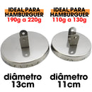 Prensador Modelador De Hambúrguer Industrial + Formas De Fazer Hamburguer Artesanal Reforçado