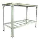 Mesa De Serviço Com Prateleira Grade E Tampo Em Inox Linha Leve - 93X55 - Innal